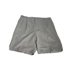 Greg Norman Collection Golf Shorts Mens 36 Beige-Khaki Polyester Pleated SHARK